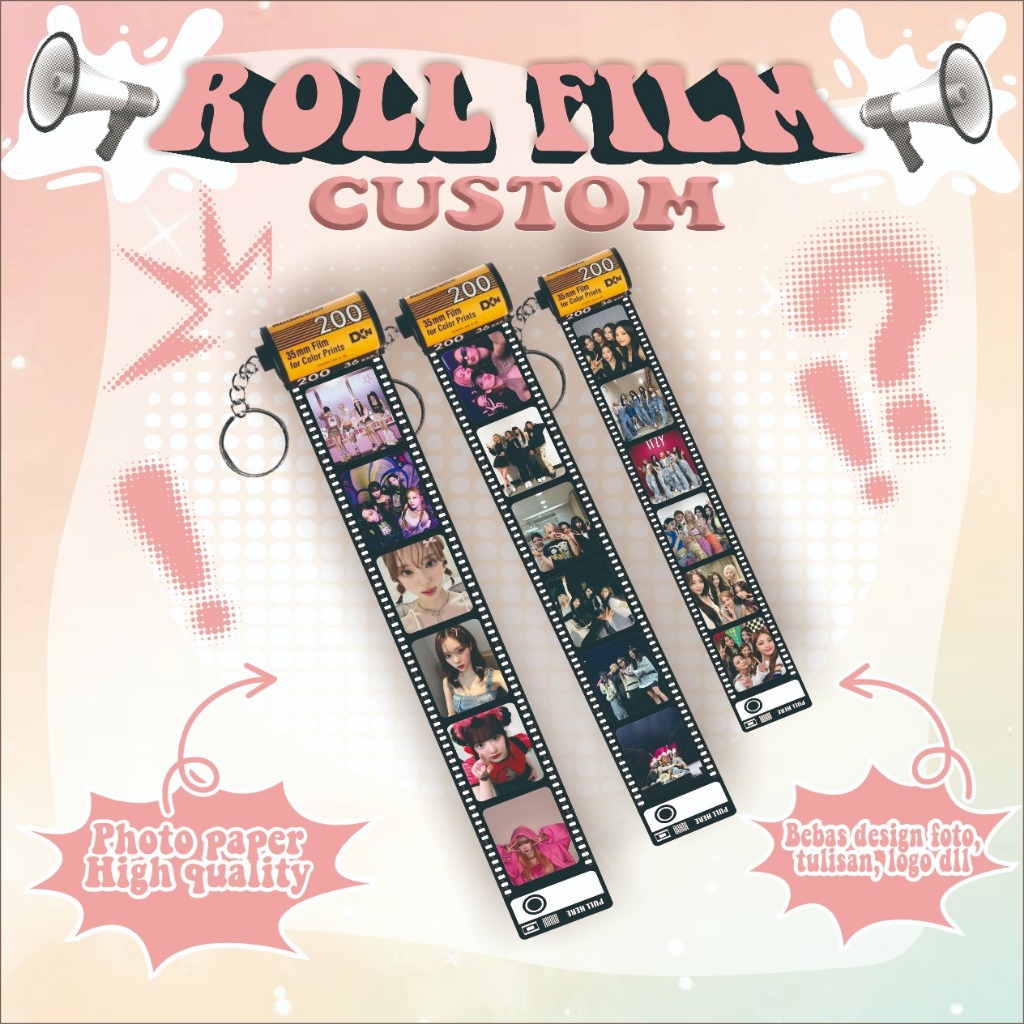 Roll Film Custom Gantungan Kunci 10 foto Valentine's / Kado Gantungan Roll Film / Kado Ulang Tahun