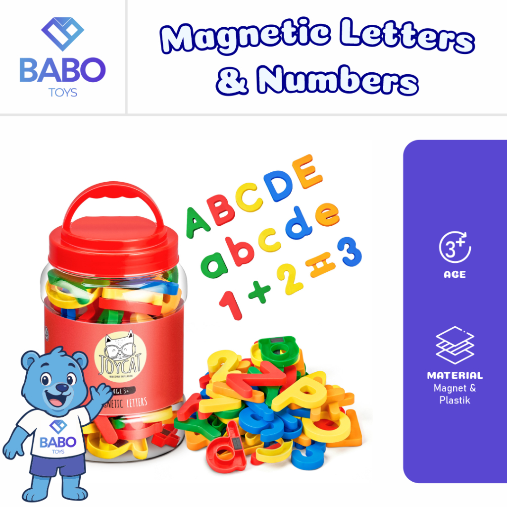 Joycat Magnet Huruf Angka Abjad Magnet Kulkas ABC 123 Set Pembelajaran Pendidikan Plastik Berwarna M