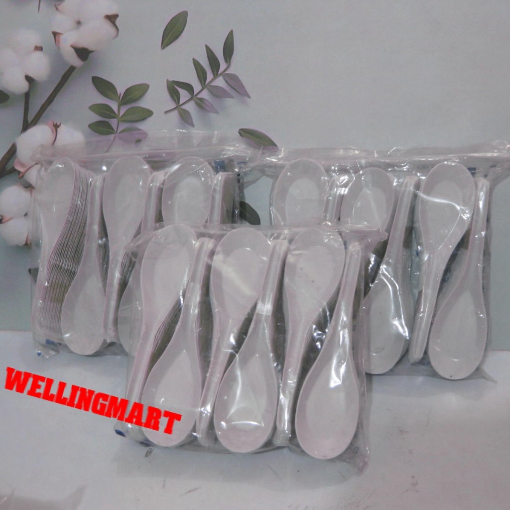 SENDOK BEBEK PUTIH SUSU / SENDOK PLASTIK PUTIH