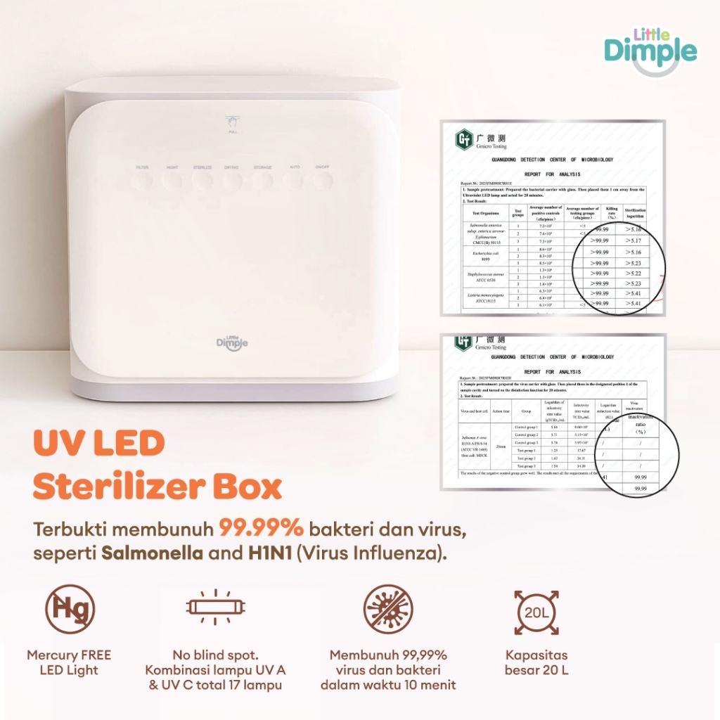 Little Dimple UV LED Sterilize Box - Sterilizer Botol Susu Bayi