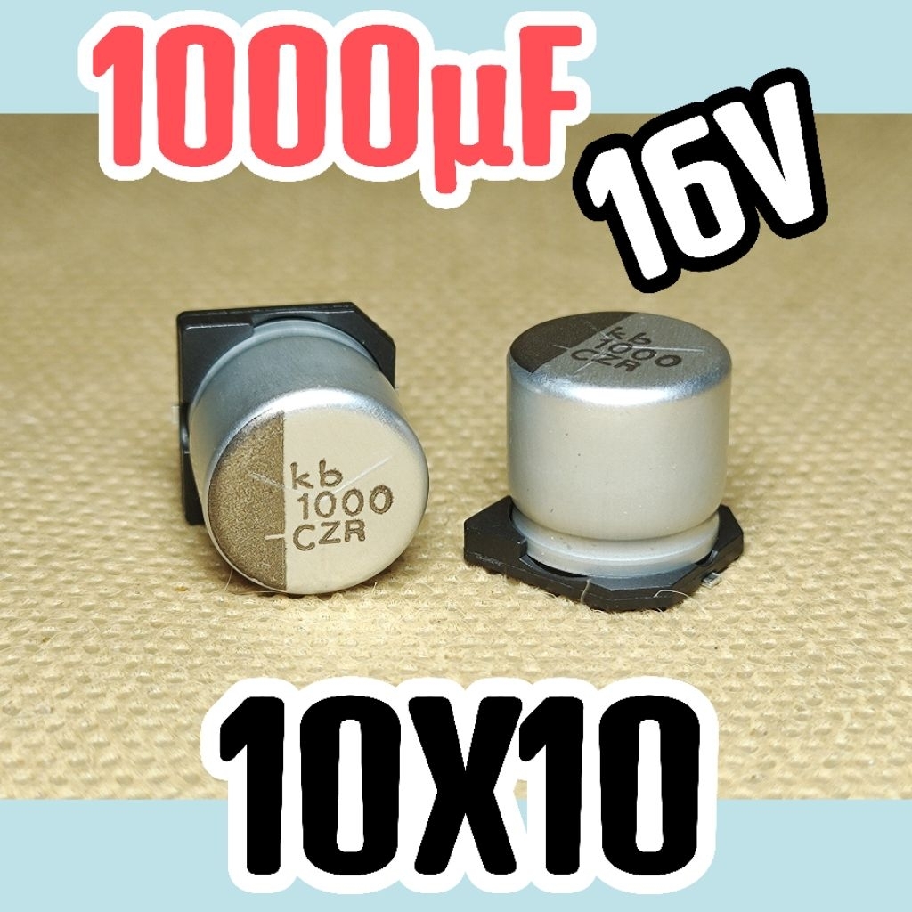 Solid kapasitor capasitor elko elco SMD 16v 1000uf 16v 1000 uf 16 v 16 volt CZR 10x10 ORIGINAL