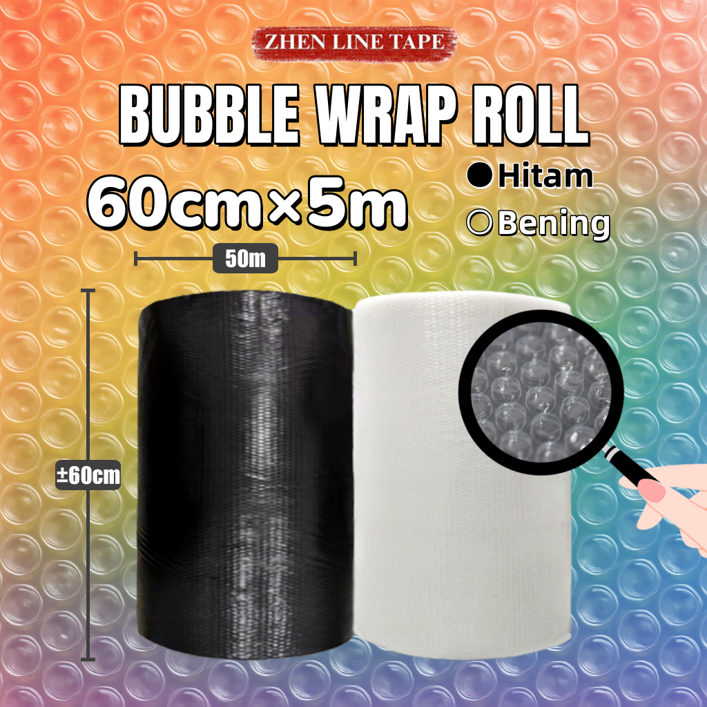 

PROMO | Bubble Wrap Roll Super Ekonomis 60cm x 50m Bening/Hitam Tebal Murah