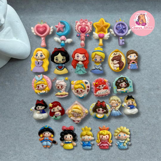 Capys - Princess Aksesoris PIN Charm Huruf Alfabet Gesper Sepatu Sandal Pin Charms Motif Mainan Lucu