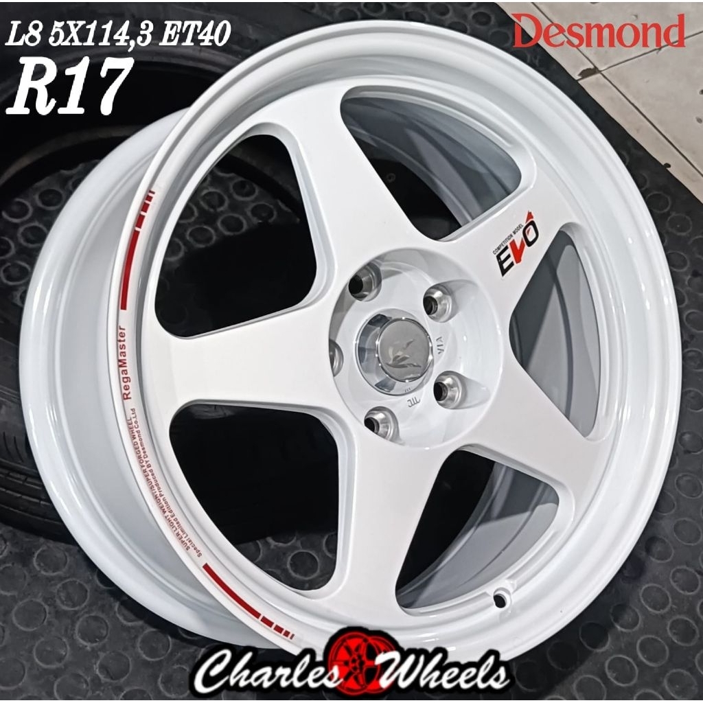 jual velg regamaster r17 5x114,3 white