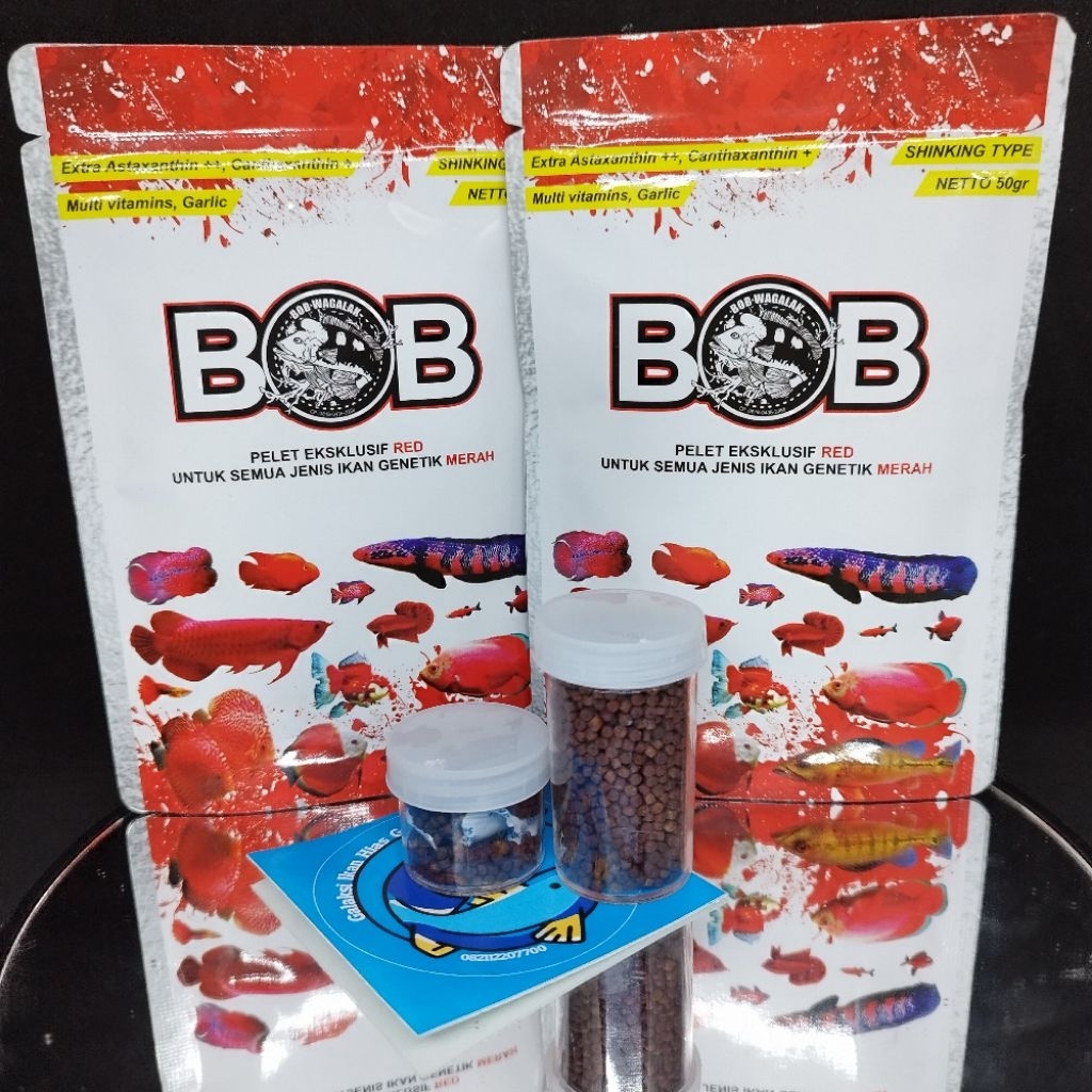 Repack Bob Red Pelet Eksklusif Red Menaikkan Warna Merah Ikan Hias Predator Peacock Bass Fogo Arwana