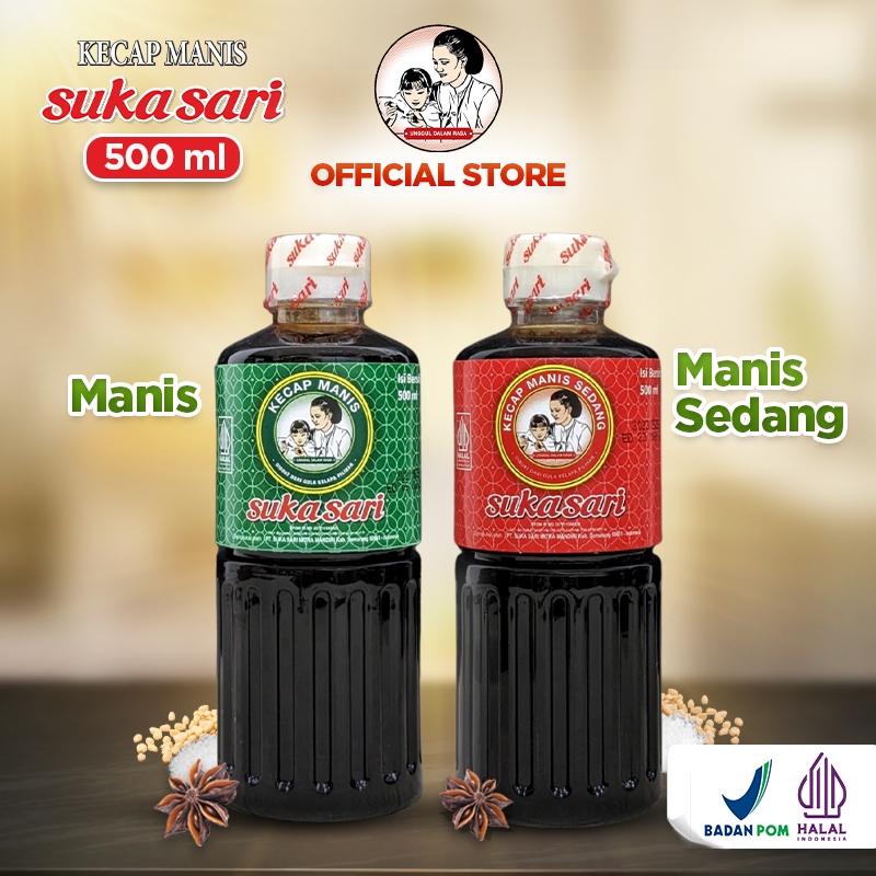 

Sukasari Kecap Botol Plastik 500 ml – Manis & Manis Sedang – Halal