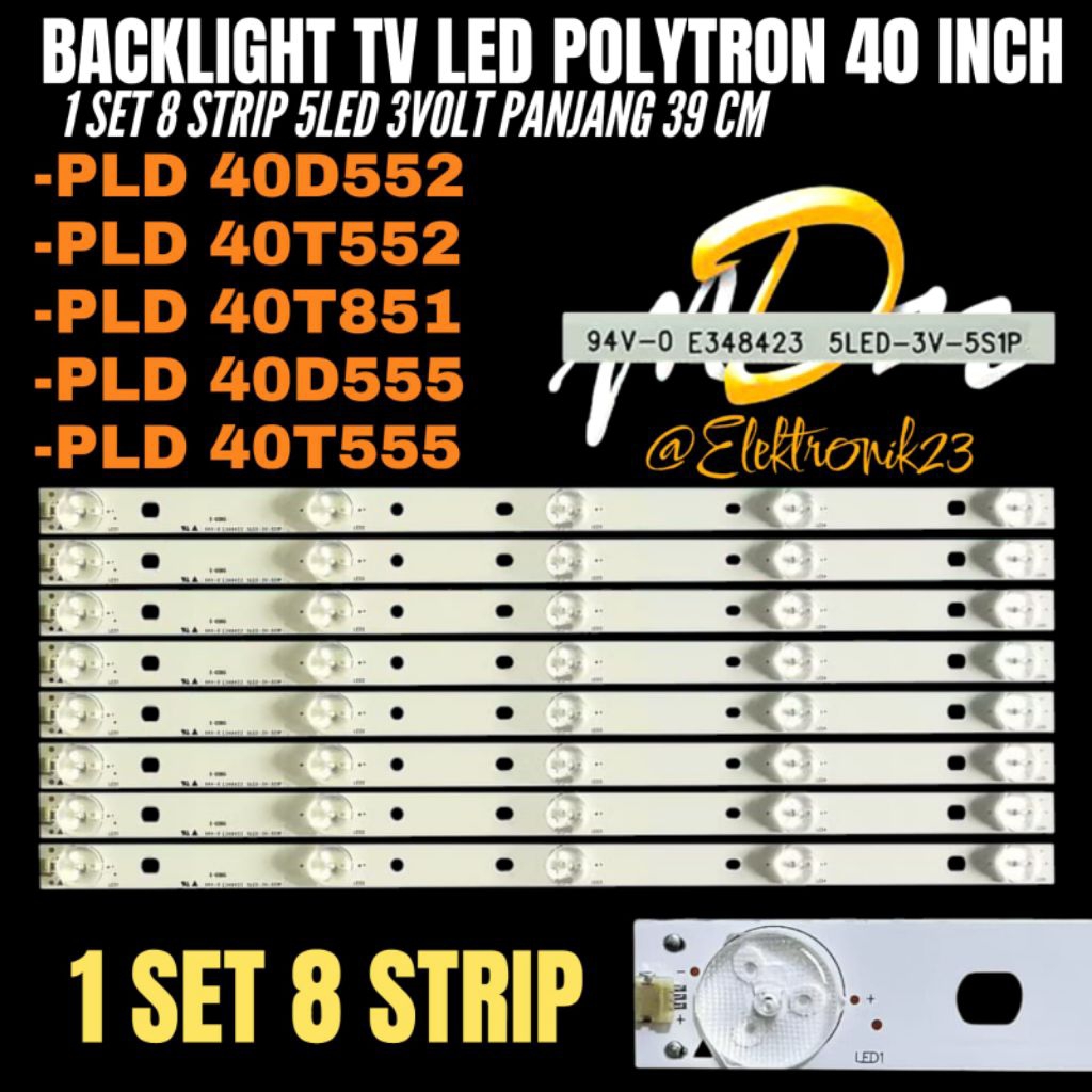 BACKLIGHT TV LED POLYTRON 40 INCH PLD40D555- PLD40T552- PLD40T851- PLD40D555- PLD40T555 BACKLIGHT TV
