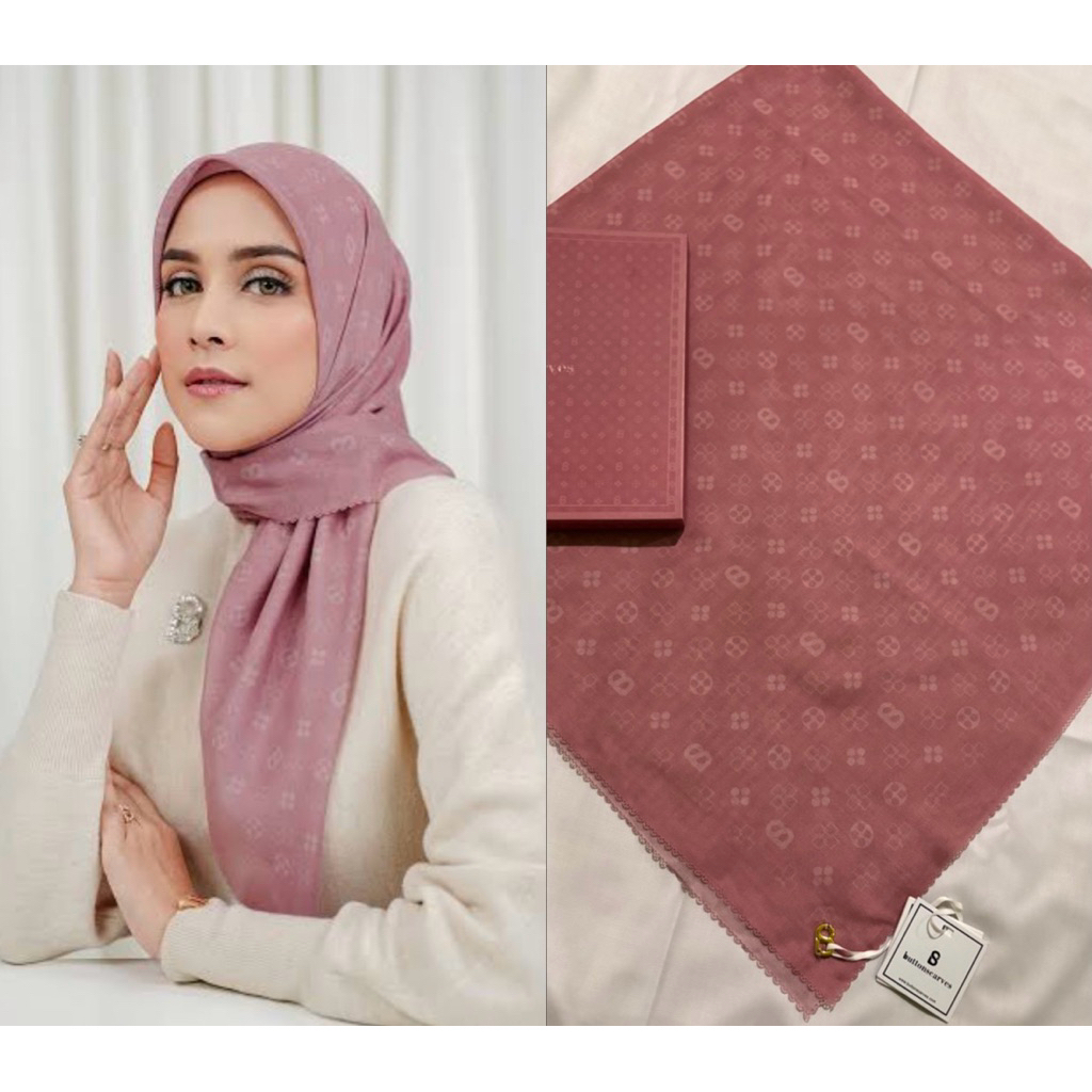 Buttonscarves - Monogram Voile Square - Mauve