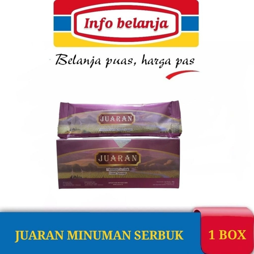 

JUARAN HERBAL MINUMAN SERBUK RASA ANGGUR - 1 BOX ISI 5 SACHET