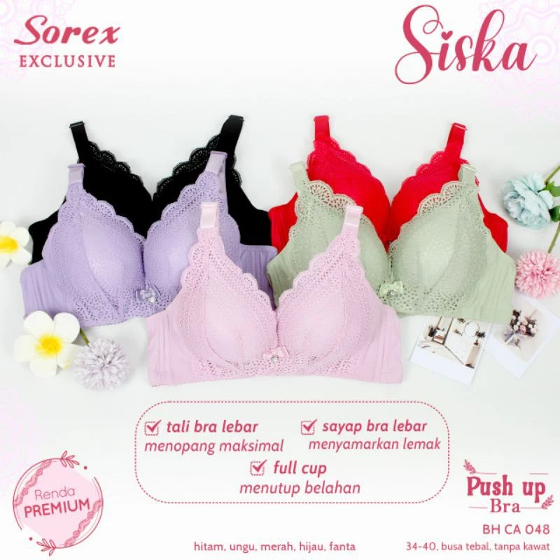 BYEOLSTORE_ID - BH BRA SOREX CA048 PREMIUM BRA RENDA - SOREX CA 048 Bra BH Push Up Busa Tebal Empuk 