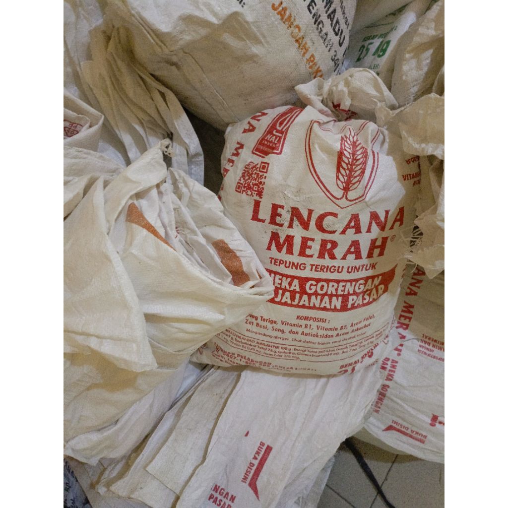 Karung tepung bekas 25kg isi 50 pcs