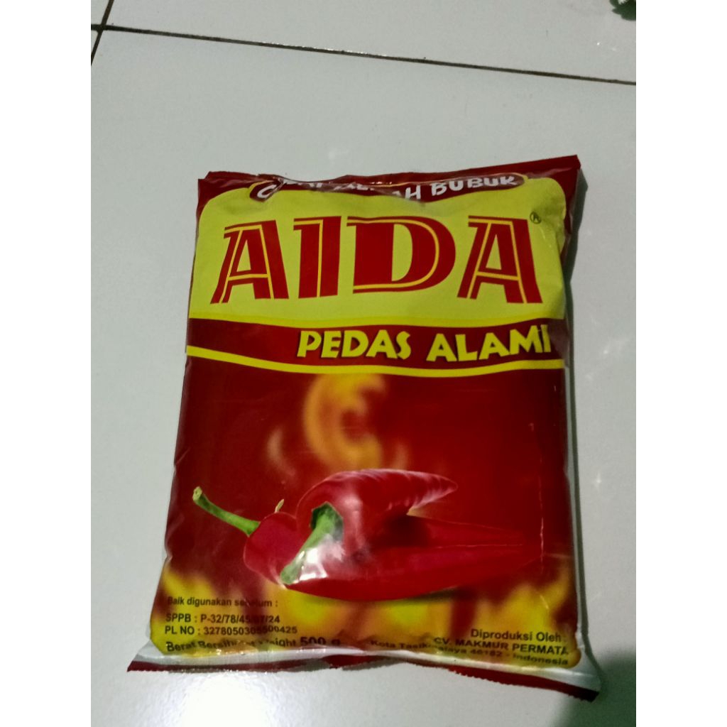 

cap aida pedas alami, cabe bubuk 500gr