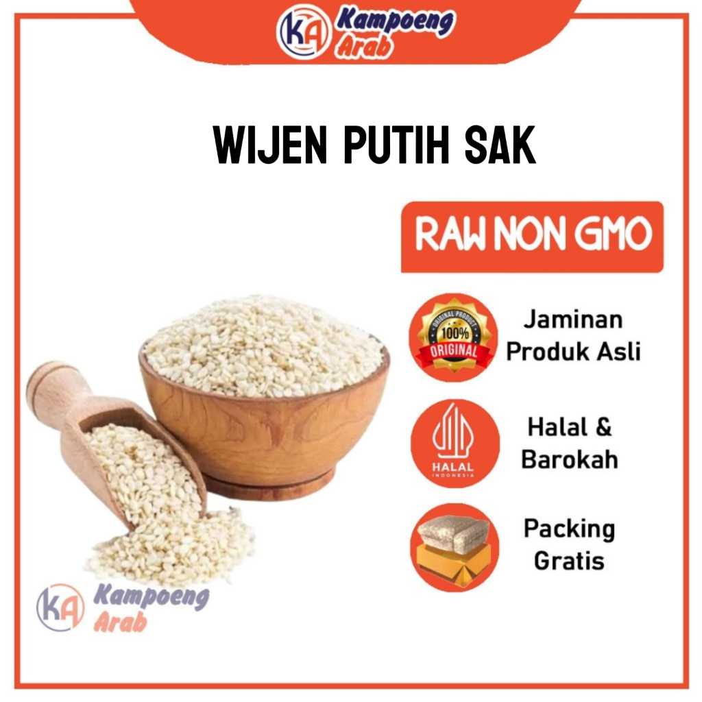 

WIJEN PUTIH 25KG KEMASAN SAK KARUNG ORGANIC Kualitas Preimum WHITE SESAME SEEDS RAW Natural Original