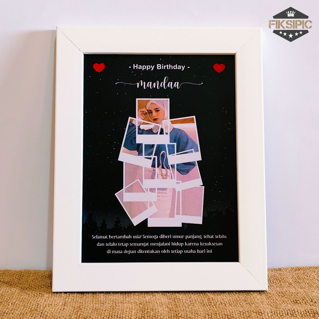 bingkai foto aesthetic Kolase foto mozaik KADO GRID Foto Frame Kado ultah wisuda wedding | Fiksipic