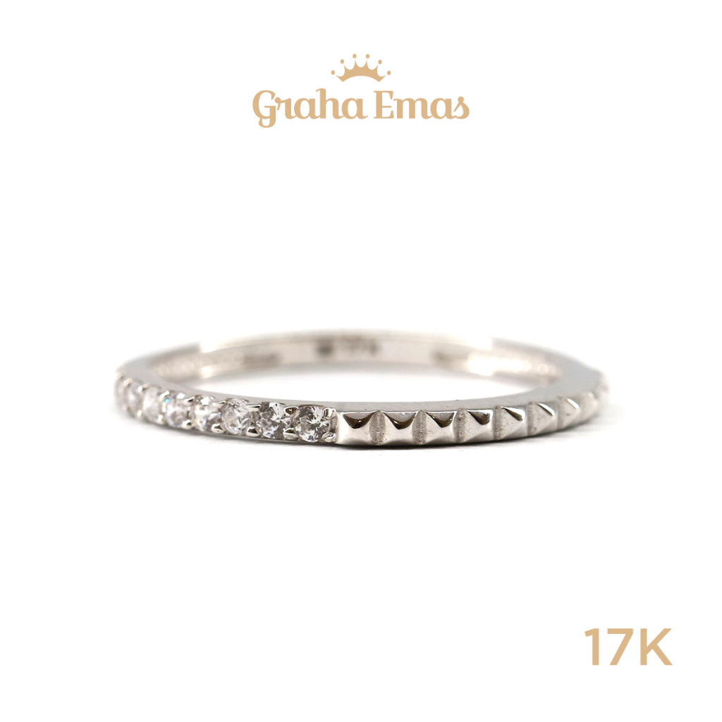 Graha Emas Cincin Emas Putih Listring 17K - White Gold Ring Listring Model 17ct [ 0115 ]