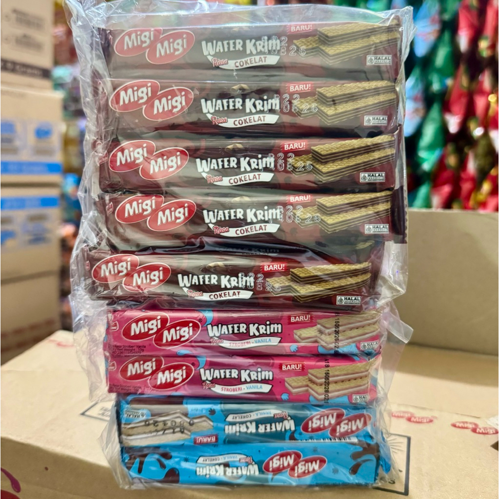 

migi migi wafer cream mini pack ( 10gr x 10pcs ) ECER per pack