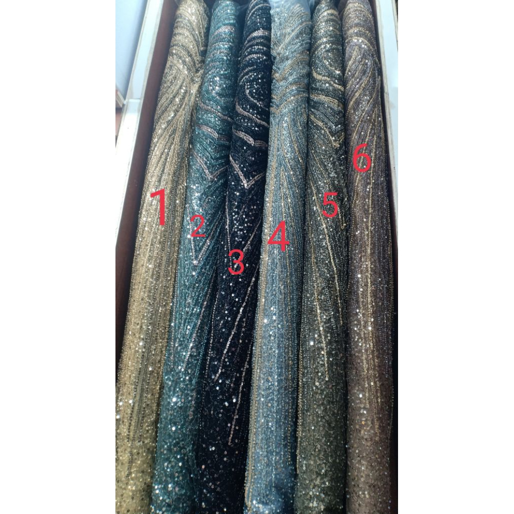 KAIN TILE PAYET/KAIN GAUN TILE IMPORT/KAIN TILE FRANCE/TILE MEWAH/