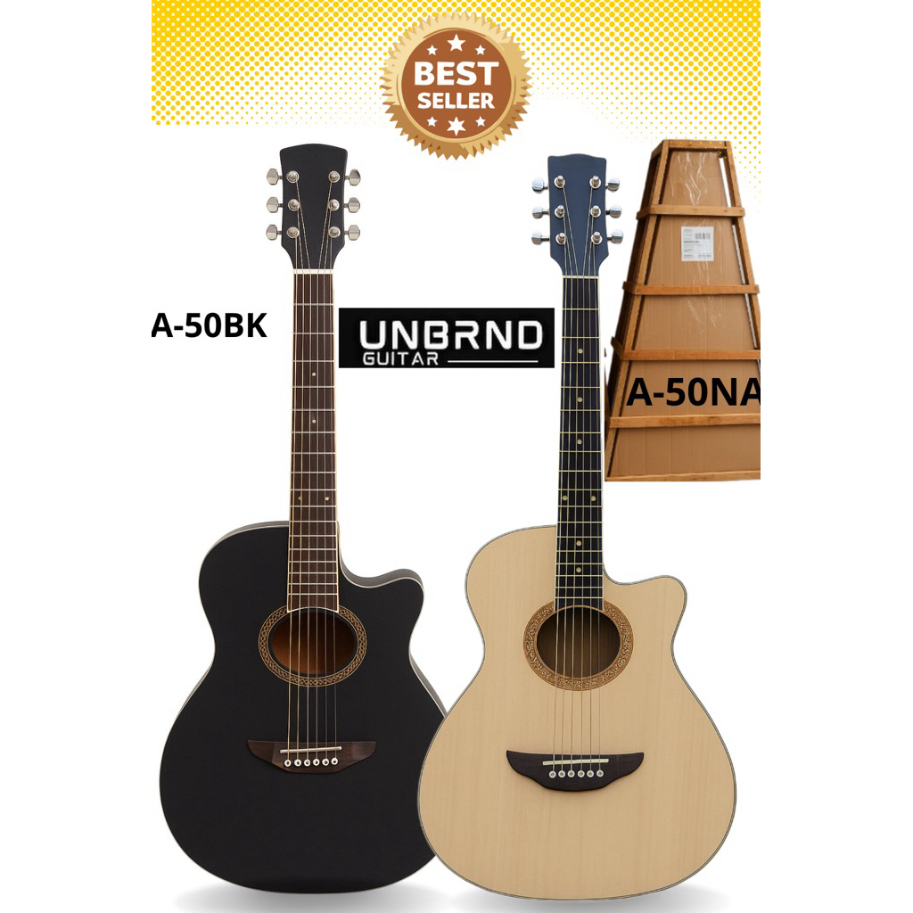 GITAR AKUSTIK UNBRND A-50 BLACK / NATURAL