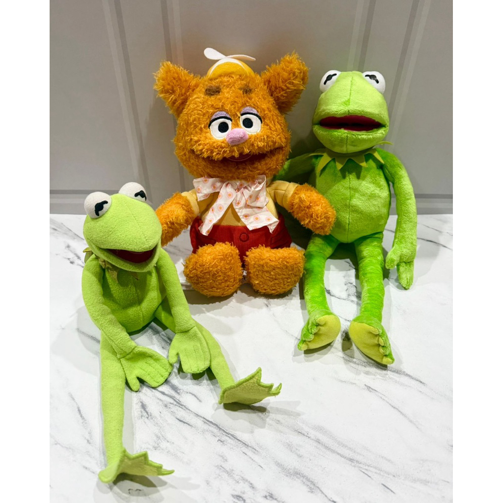 Boneka Plushie Fozzie Bear (Disney Store) & Kermit the Frog (TY) from Muppets
