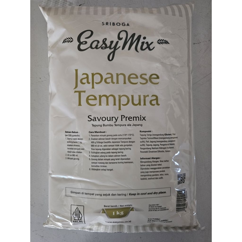 

Sriboga EasyMix Tepung Tempura Jepang 1kg | Japanese Tempura Premix | Tepung Bumbu Crispy