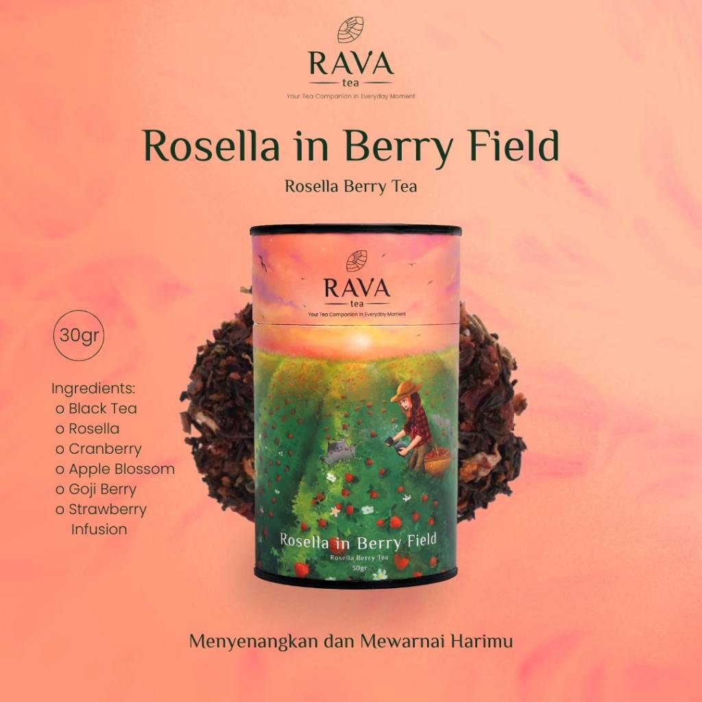 

Rosella Berry Tea - Rava Tea: Rosella in Berry Field - Teh Buah Rosella Berry - Premium Artisan Tea