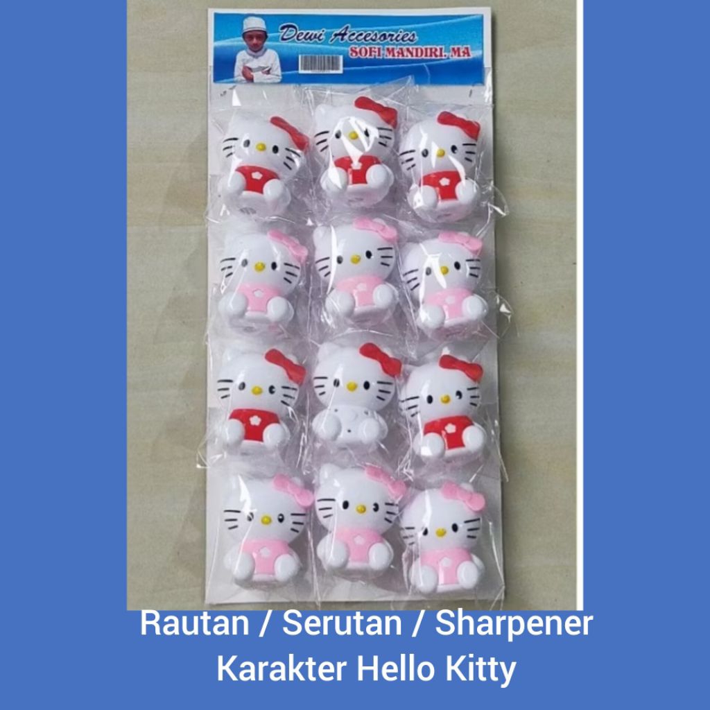 

Rautan / Orotan Karakter Hello Kitty 1 Renteng Isi 12 & 6 Pcs, Serutan/ Sharpener