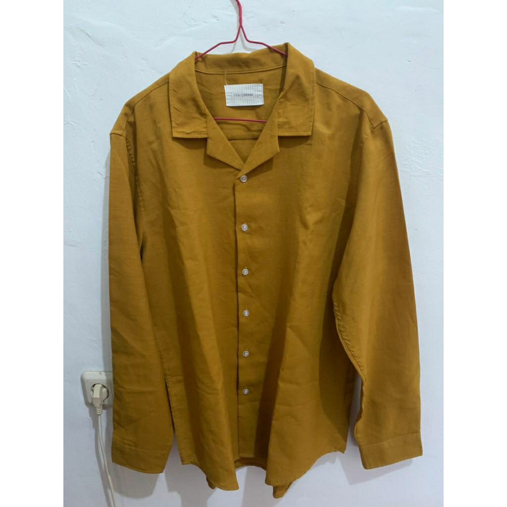 Kemeja Open collar warna mustard by YSK company