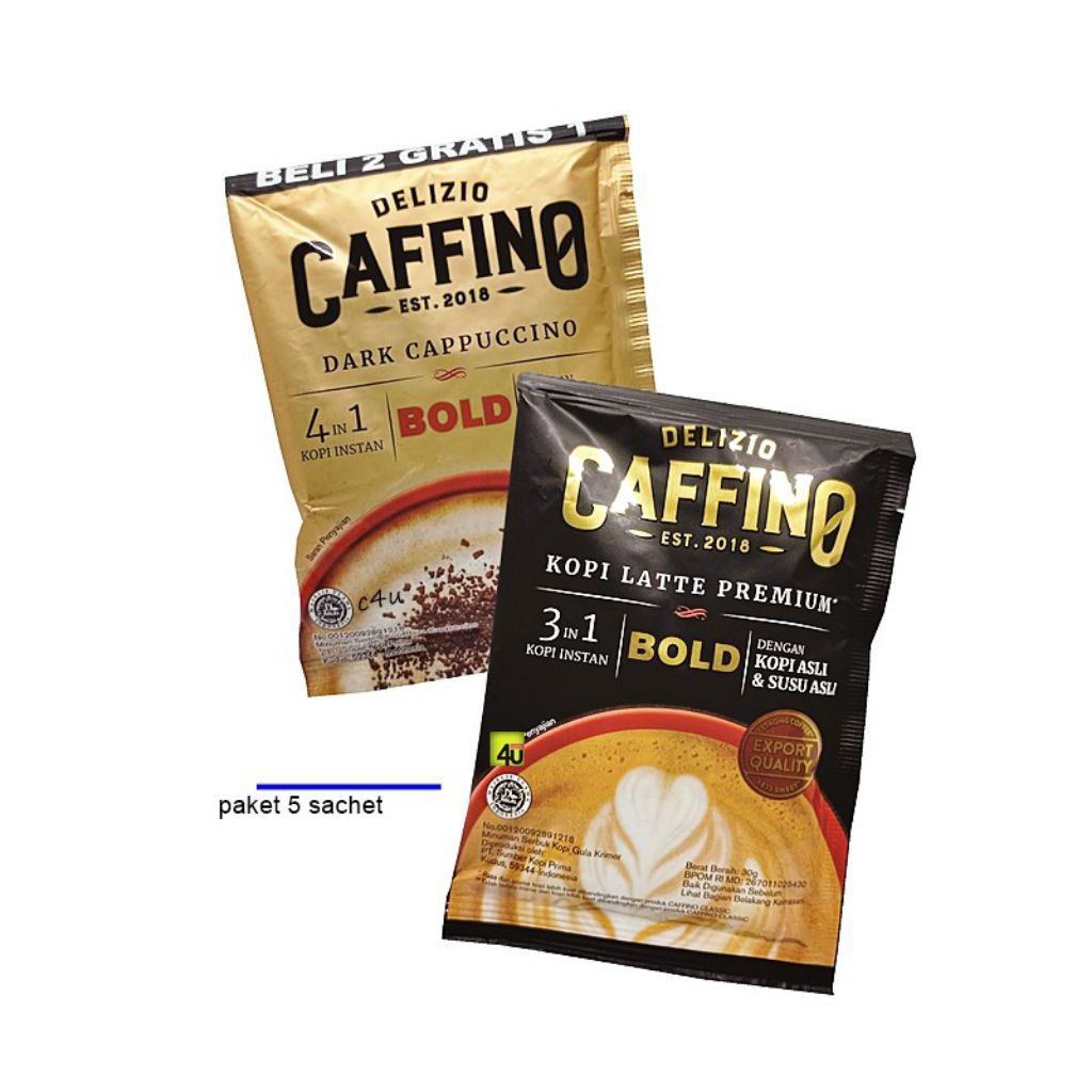 

Ecer 1 Sachet Caffino Bold Premium Latte - Caffino Dark Cappucino - Kopi instan Sachet Nikmat