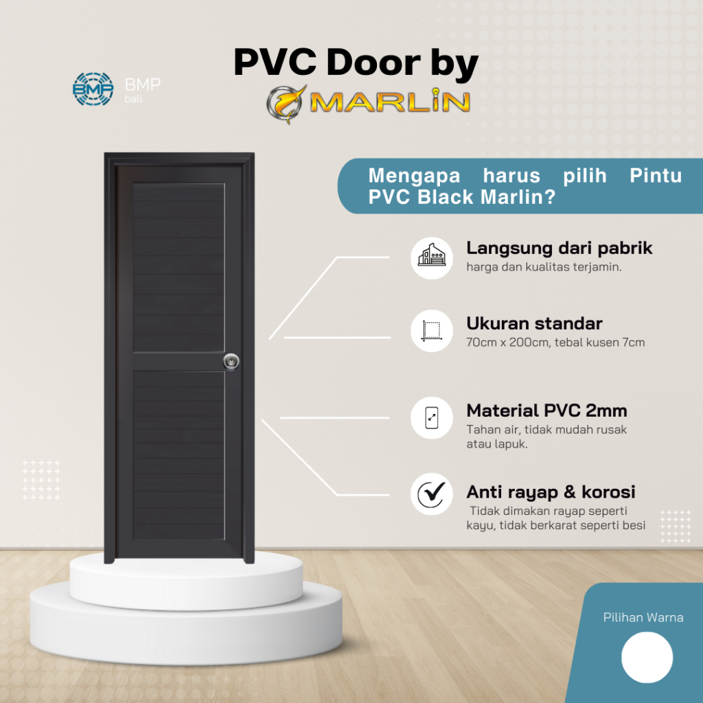 PINTU PVC / PINTU BLACK MARLIN/ PINTU KAMAR MANDI HITAM