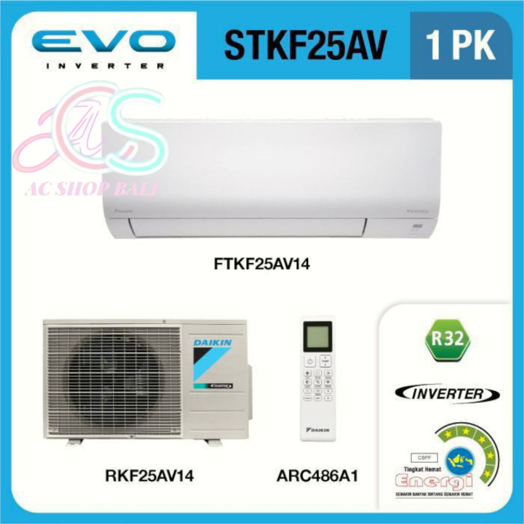 Ac Daikin Evo Inverter 1 Pk R32 FTKF25AV Ac Daikin Low Watt