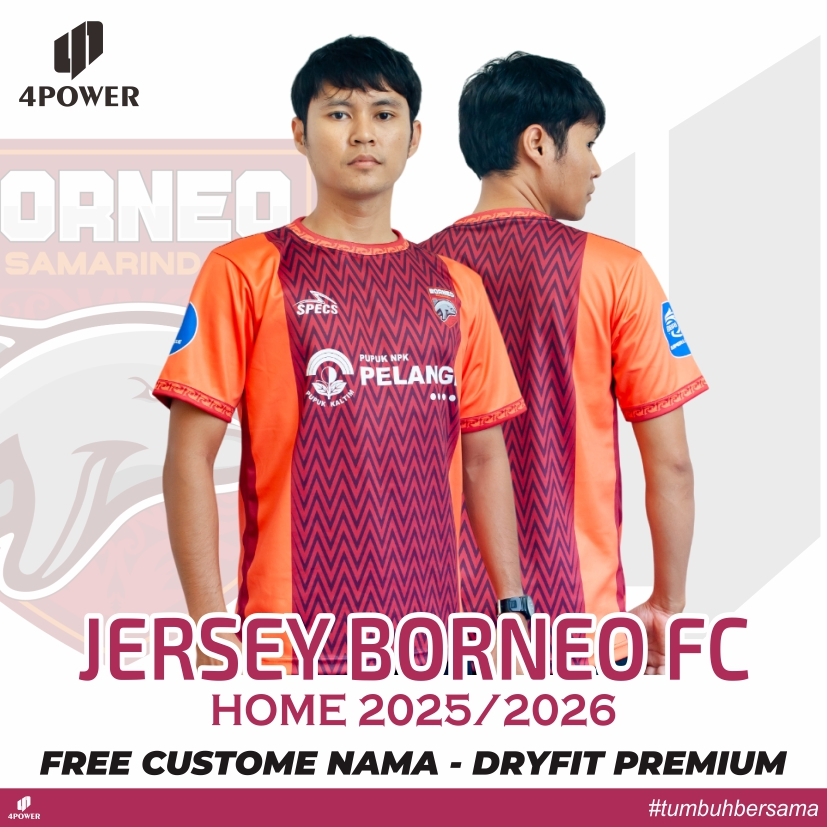 SAKAsport JERSEY BORNEO FC HOME TERBARU 2025/2026 FULL PRINTING - BAJU KAOS BORNEO FC NEW 2026