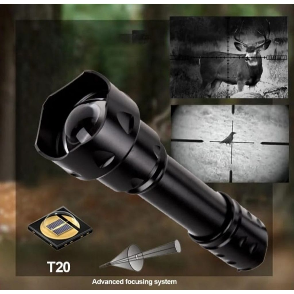 Senter Infrared IR Flashlight Night VISION 80nm LEED IPX6 Senter Berburu Malam Paket Lengkap