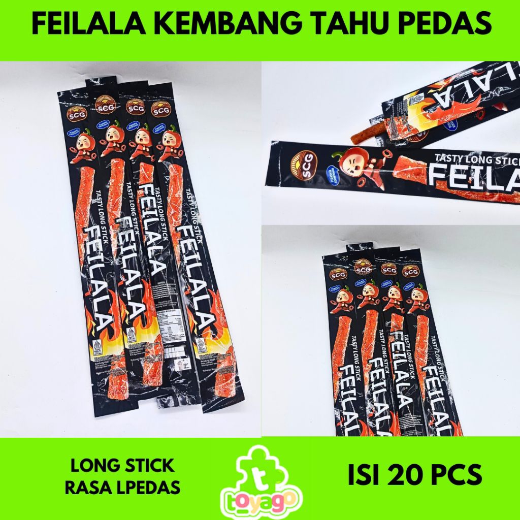 

FEILALA cemilan pedas kembang tahu snack long stick isi 20 pcs grosir murah