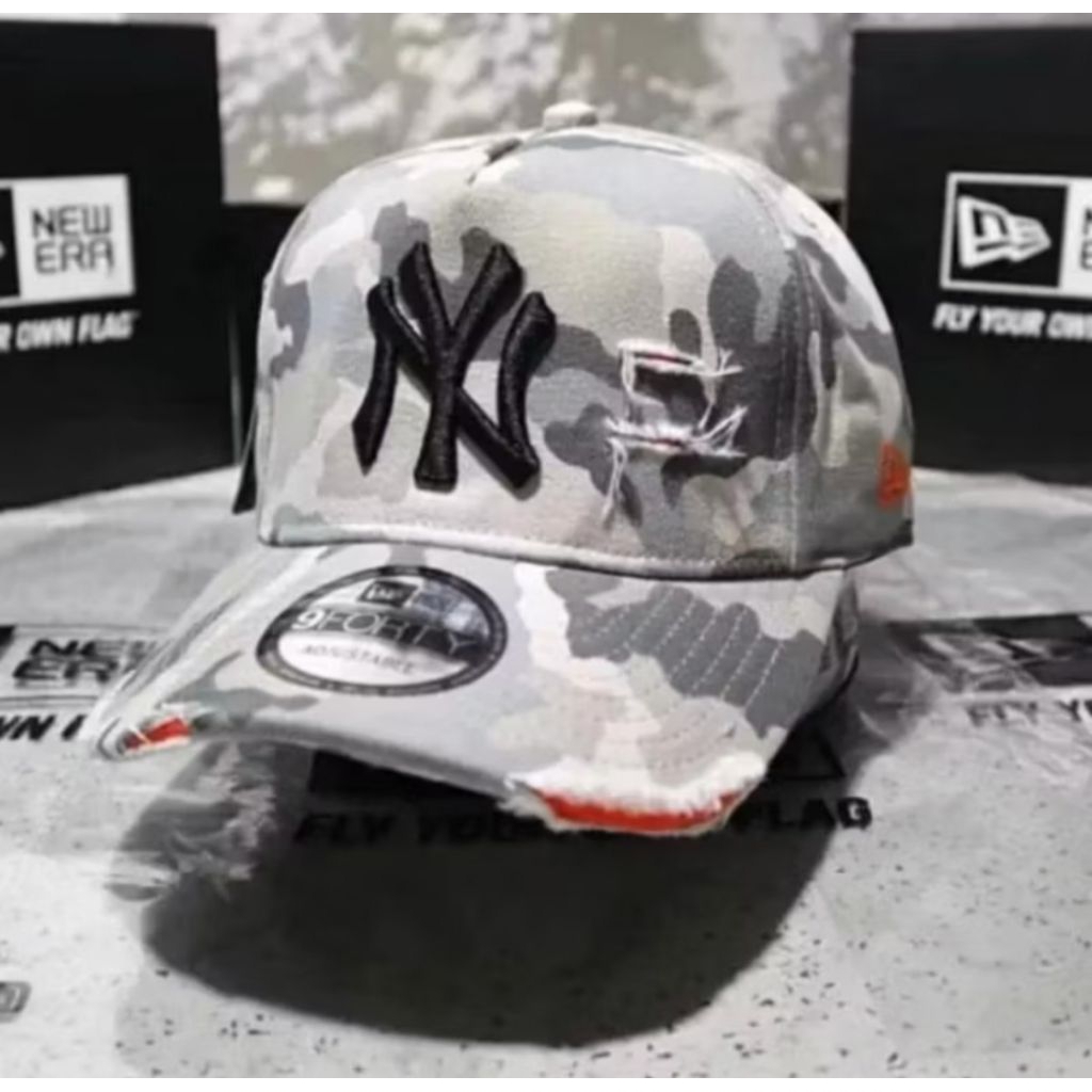 Topi Pria Distro Keren Original Murah Kekinian Simple Terlaris Baseball Cap Bordir NY New York Sobek