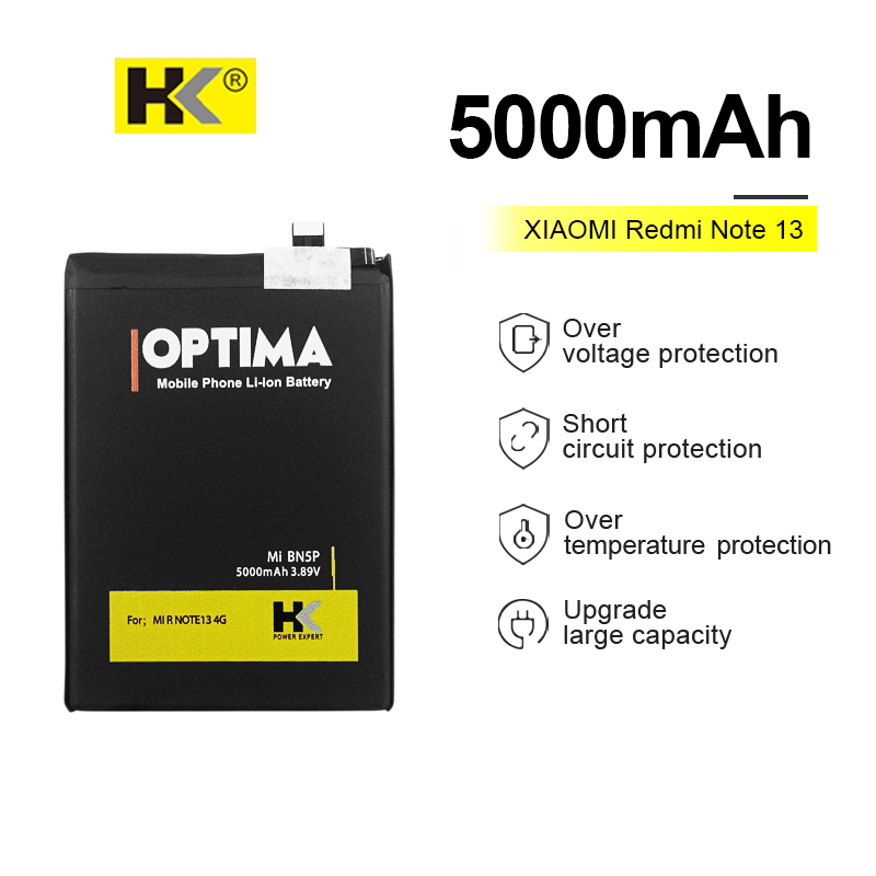 HK Optima Baterai Xiaomi Redmi Note 13 BN5P 5000 mAh 3.89V Double IC