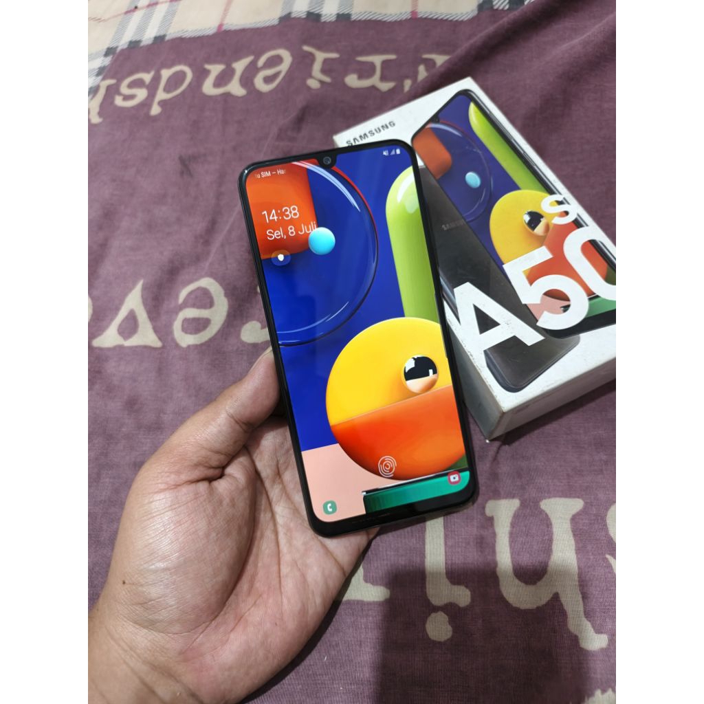 samsung a50s NFC lengkap fulset bagus ram 4gb 64gb fulset hp bekas murah wifi off