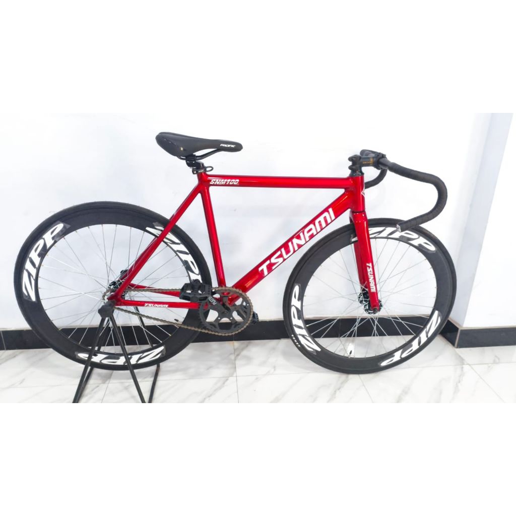 fixie tsunami snm100 merah maron