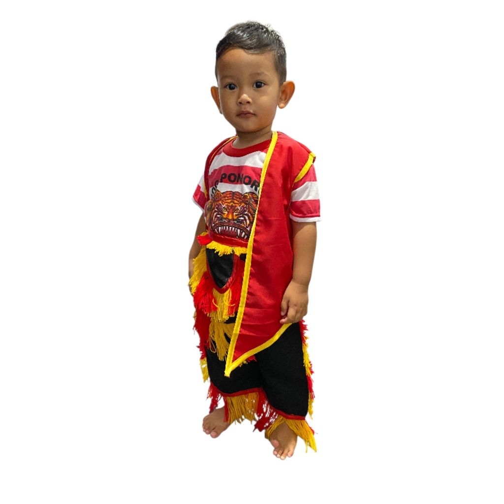 Kostum Reog Ponorogo Anak – Setelan Kaos Bujang Ganong Lengkap