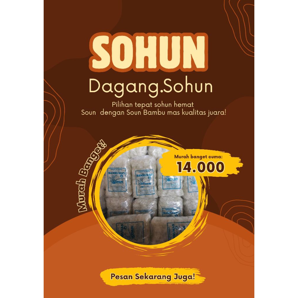 

Soun.soto soun halus.soun bakso kirim sesuai stok ya ka..