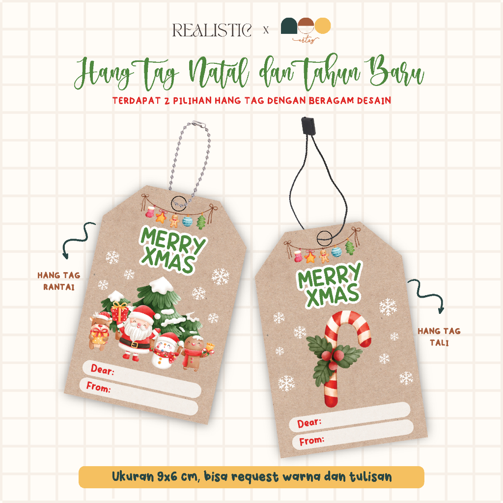 Hang Tag Natal dan Tahun Baru - Hang Tag Christmas and Happy New Year - Hang Tag Souvenir