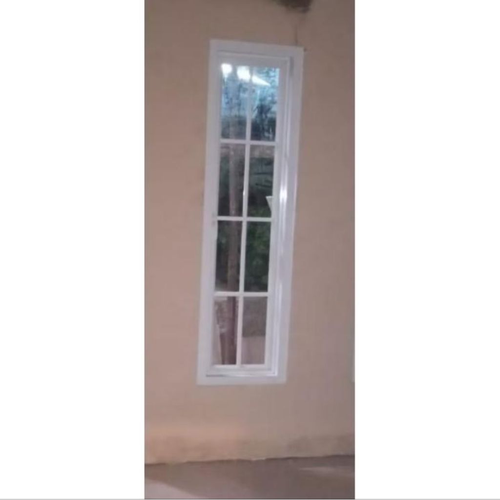 Kusen jendela aluminium T160 x L50  ornamen lengkap ,kunci handle, hitam,putih coklat