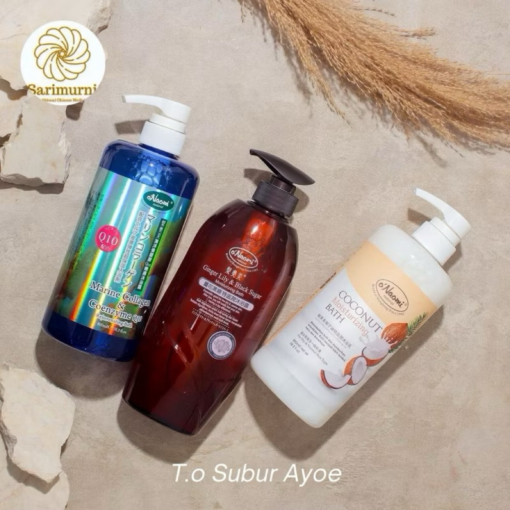 o'Naomi Natural Bath 800 ml Sabun Mandi 3 Varian Onaomi Bath GINGER LILY & BLACK, COCONUT MOISTURIZI