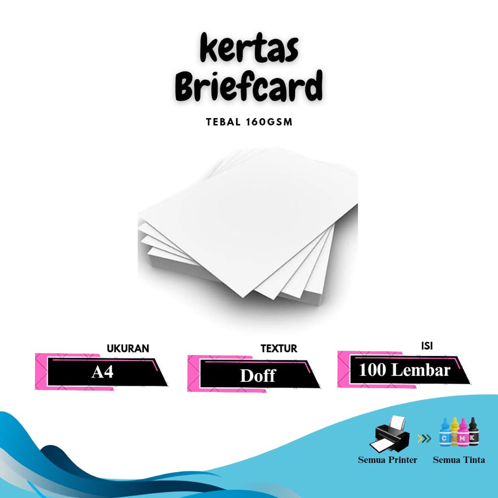 

Kertas Briefcard 160gsm 100 Lembar Putih