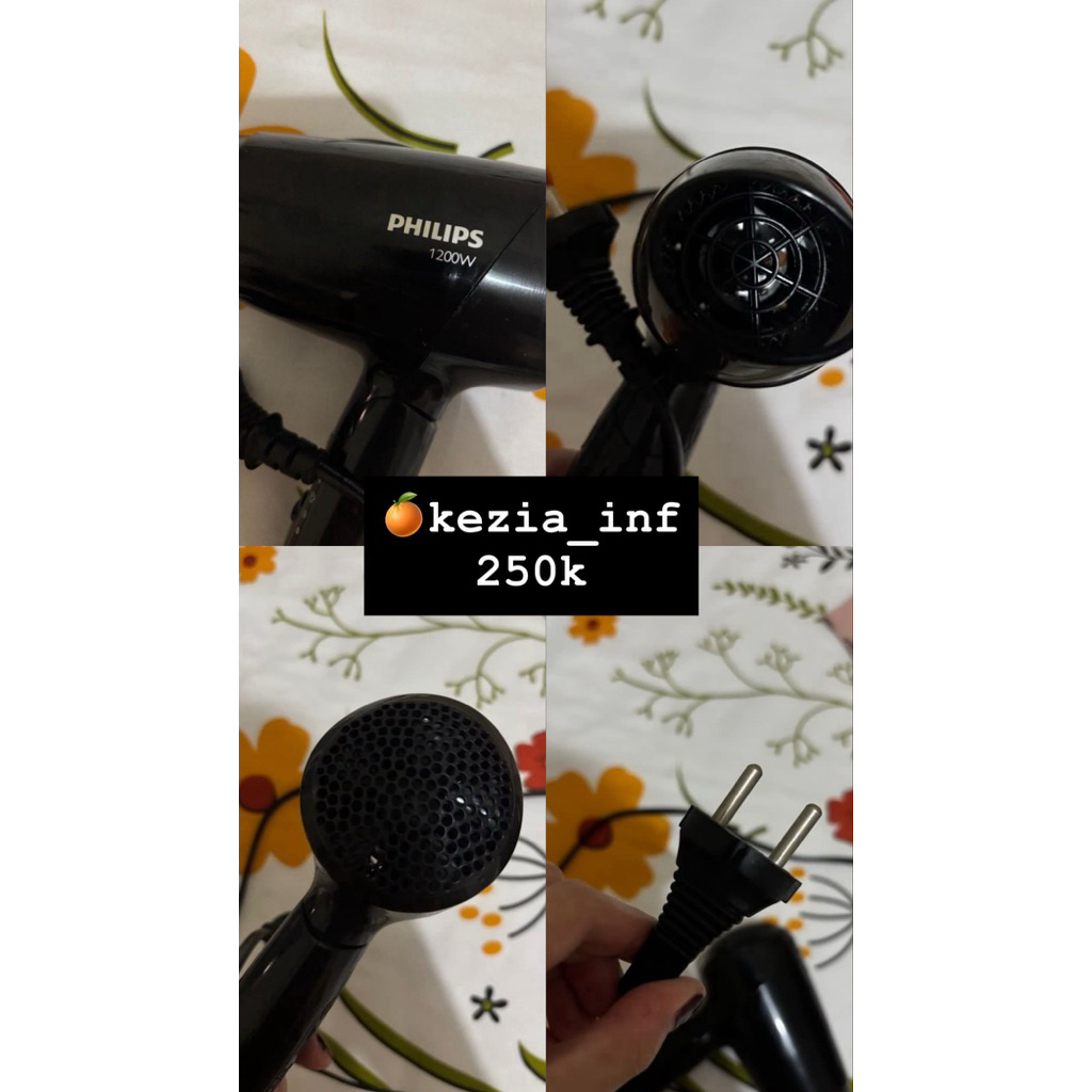 HAIR DRYER HITAM PHILIPS PENGERING RAMBUT HAIR TOOLS HAIRCARE BEKAS PRELOVED