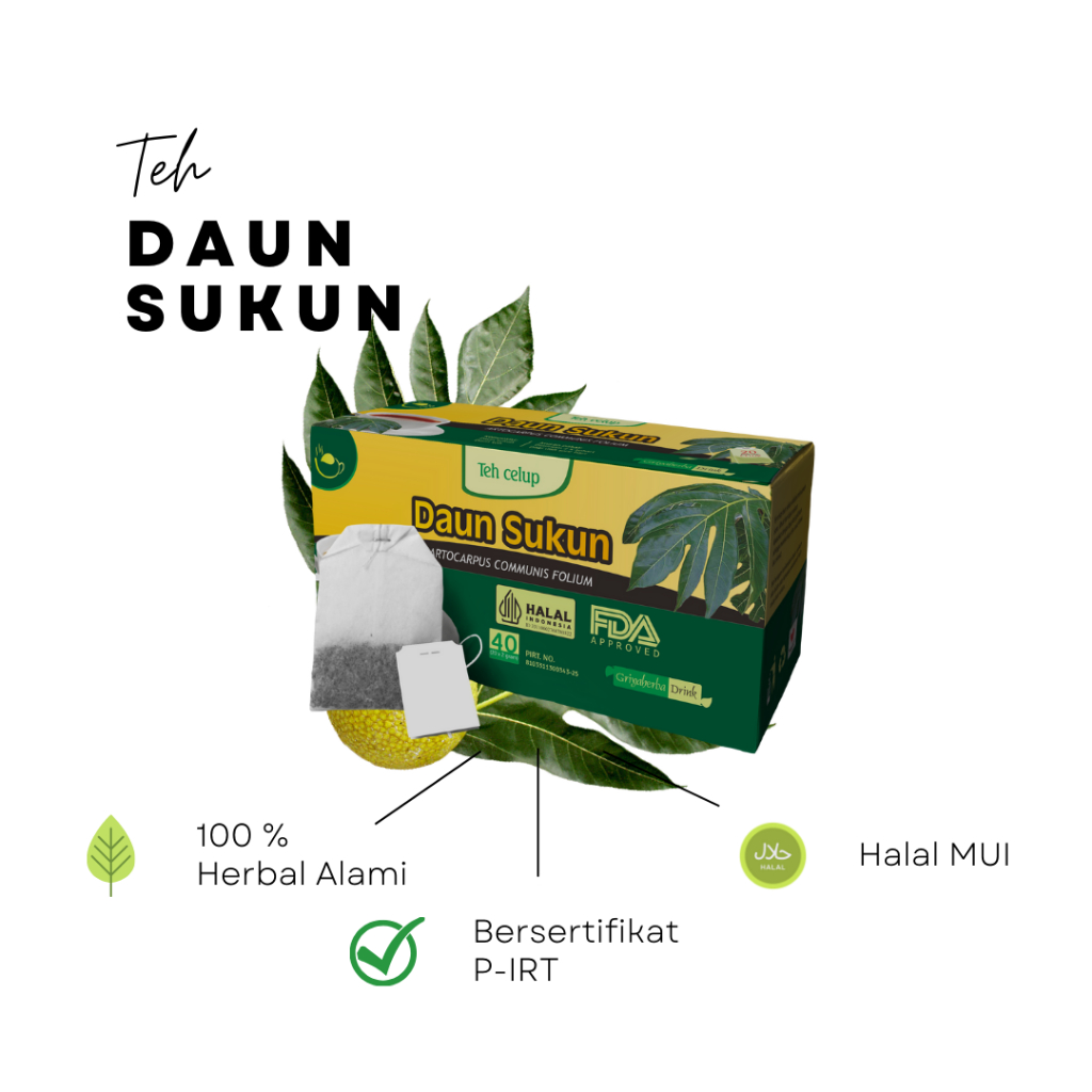 

Teh Daun Sukun Griya Herba Mengobati Penyakit Jantung Original Isi 20 Kantong