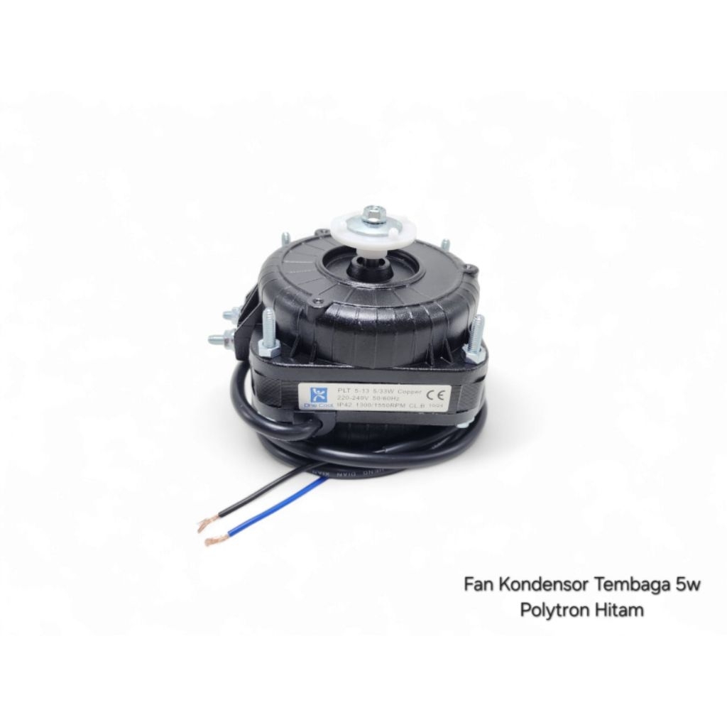 Fan Motor Kondensor Tembaga 5W Showcase Polytron Hitam