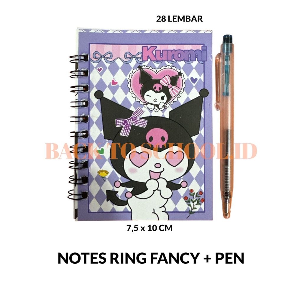 

[ 1 PCS ] NOTES RING FANCY KECIL + PEN [ MOTIF RANDOM ]