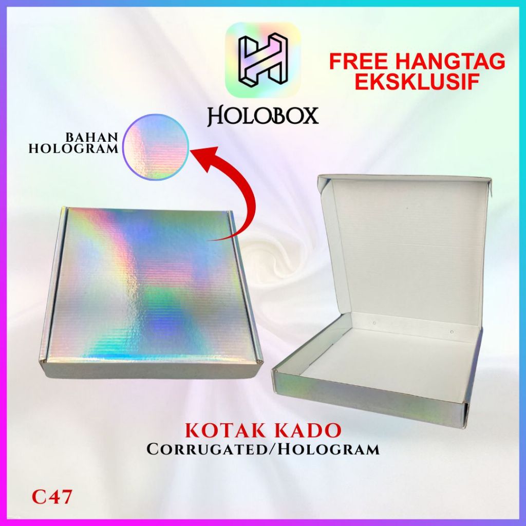

Kotak Kue / Hologram / Kado / Serbaguna / Packaging / Cake / Box / Dus / C47