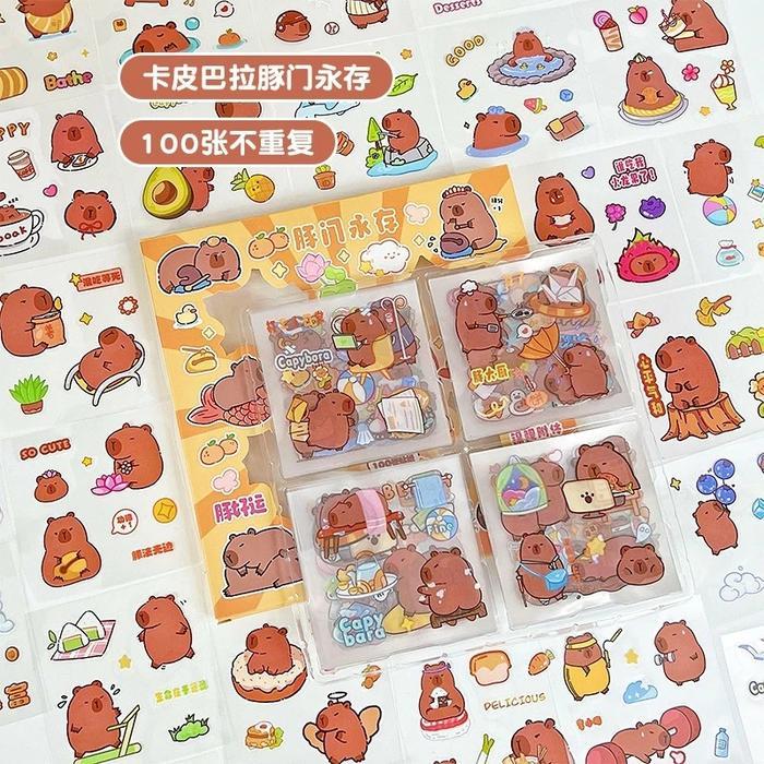

Stiker Capybara Box isi 100 lembar Capybara Sticker with Box / Promo Mainan Anak / Mainan Stiker Capybara / Mainan Anak / Mainan Murah