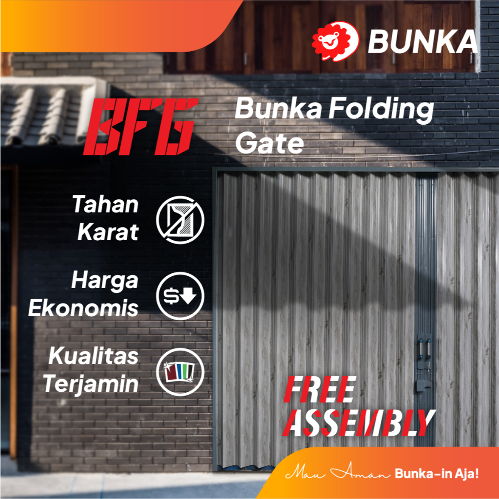 [WAJIB BACA DESRIPSI] BUNKA FOLDING GATE - ANTI KARAT - SUDAH DI RAKIT SIAP PASANG - CUSTOM UKURAN